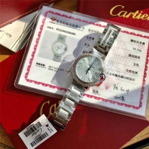 卡地亚冰蓝面33机械-瑞士原装Eta2671机芯-表壳镶嵌50颗VS1.5天然真钻这个配置你会入手吗插图1