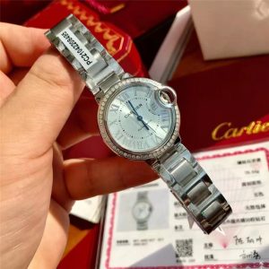 卡地亚冰蓝面33机械-瑞士原装Eta2671机芯-表壳镶嵌50颗VS1.5天然真钻这个配置你会入手吗插图2