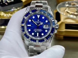 复刻表市场里劳力士蓝水鬼罗志祥渣男同款镶钻款细节评测插图1