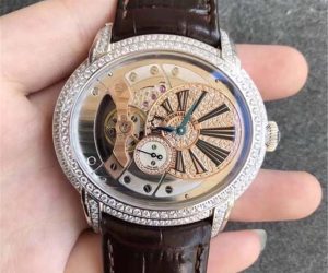 V9工厂爱彼千禧15350玫瑰金镂空复刻手表评测插图1