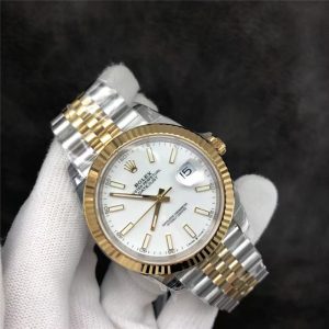 VS复刻的劳力士日志型41mm系列间金白盘腕表评测插图8