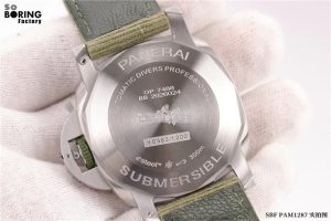 2023年潜行系列eSteel风格中的绿色面沛纳海PAM1287实拍展示插图7