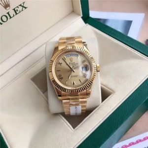18k金劳力士金表装载瑞士原装eta-2836机芯劳力士复刻表星期日志怎么样插图3