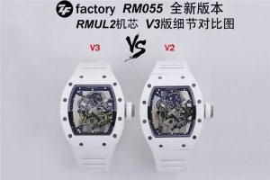 ZF工厂理查德米勒白陶瓷RM-055 V3版与V2版深度对比评测插图